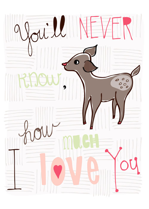 I Love You Deer Greeting Card by Emily Ann Studio
