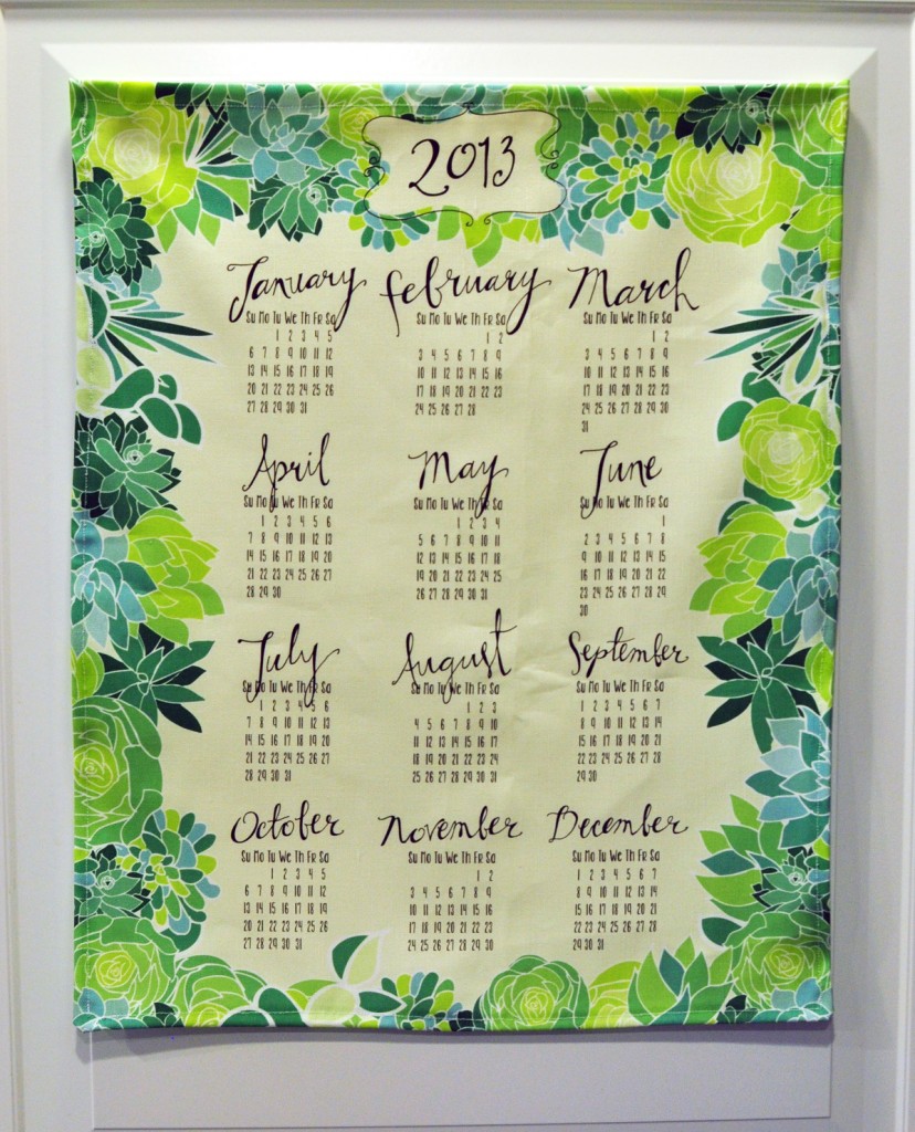 Succulent Tea Towel Calendar for sale