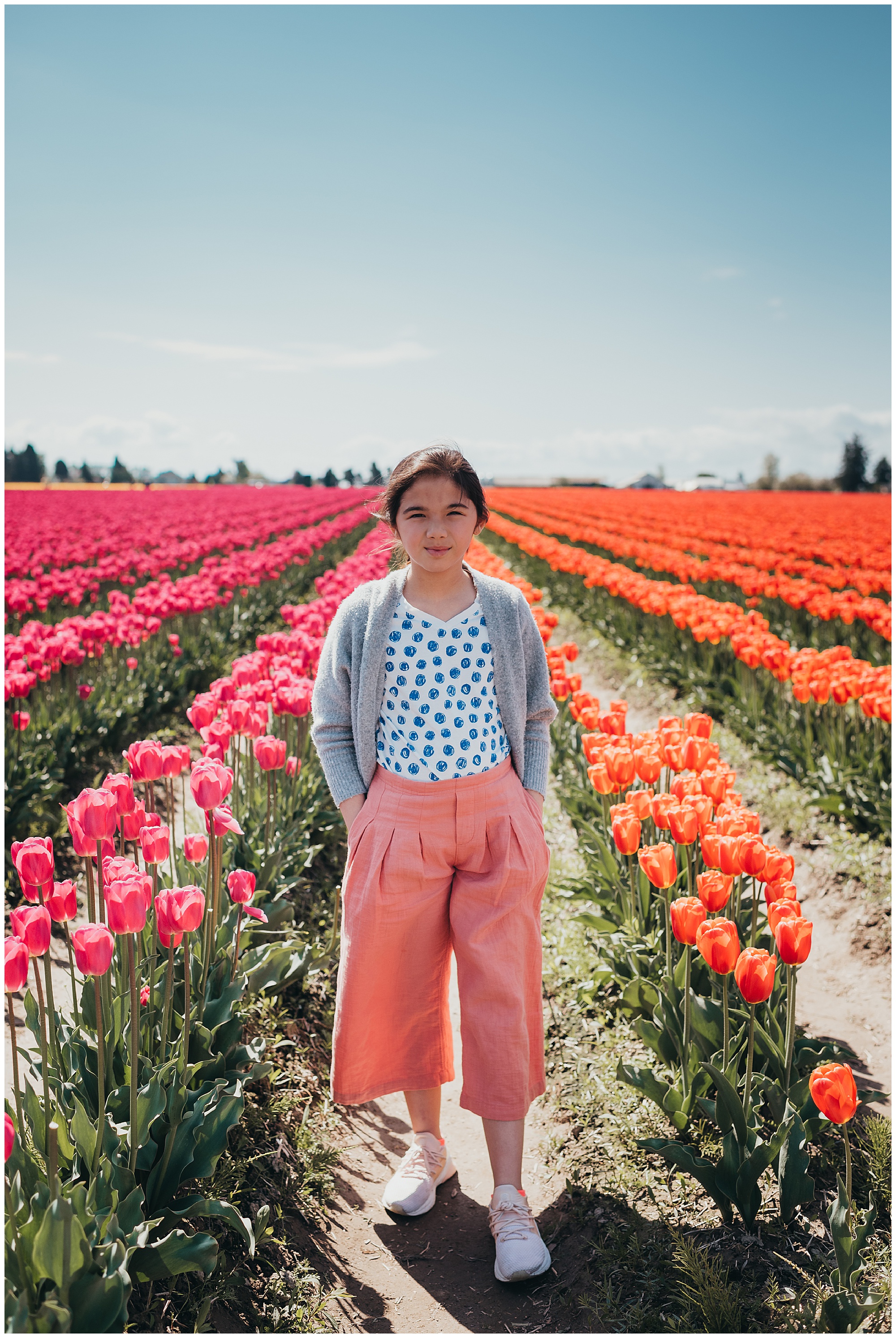 Girl in Tulip Fields Emily Ann Photography Seattle Photographer